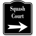 thumbnail image 1 of Squash Court Right Arrow BLACK Aluminum Composite Sign, 8.5"x10", 1 of 5