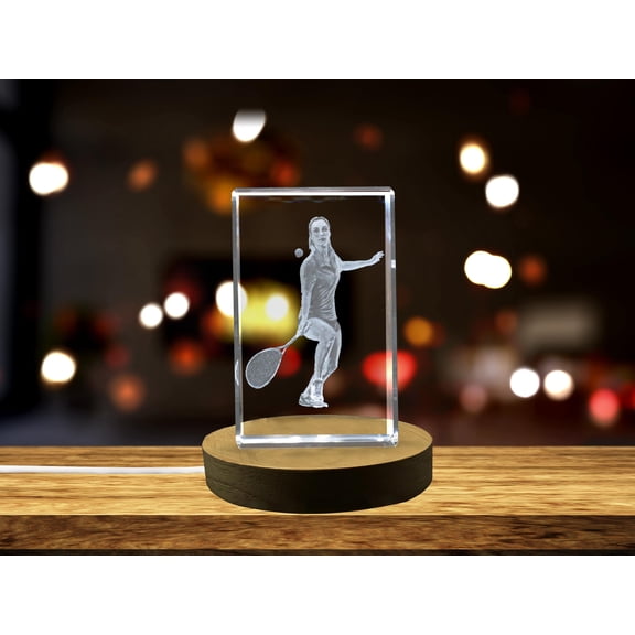 Squash Player 3D Engraved Crystal 3D Engraved Crystal Keepsake/Gift/Decor/Collectible/Souvenir