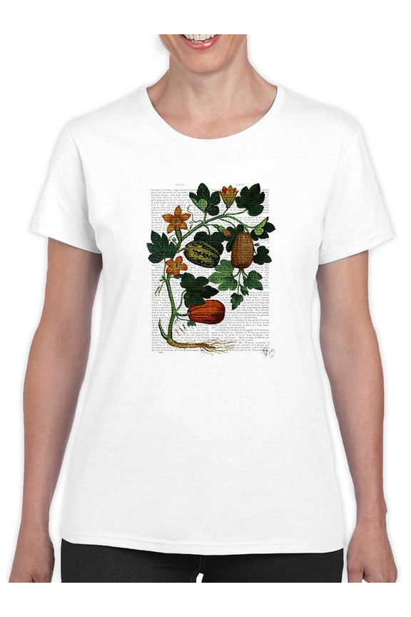 Squash Vine T-Shirt Women -Fab Funky Designs, Female XX-Large