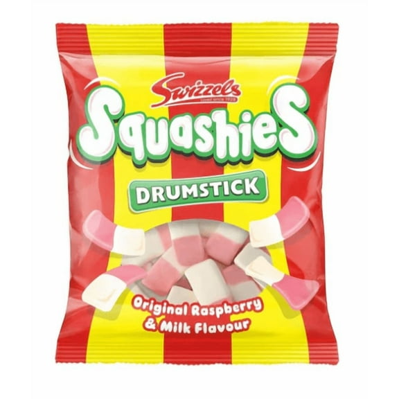 Swizzels Drumstick Squashies Rhubarb & Custard 140G, Imported from Britain