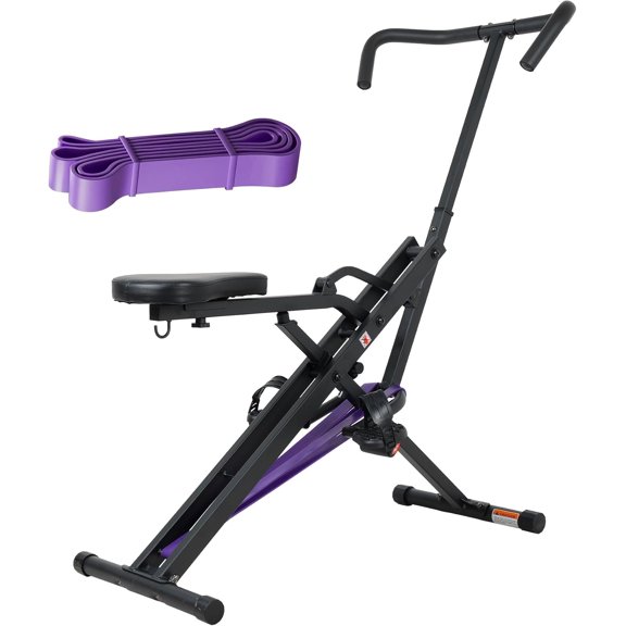 Squat Assist Trainer for Fitness Machine for Gym Squat Machine, 2 in 1 Ride & Rowing Machine for Botty Glutes , Black