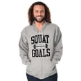 thumbnail image 1 of Squat Goals Workout Motivation Unisex Fleece Graphic Zip Up Hoodie Brisco Brands 4X, 1 of 5