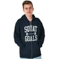 thumbnail image 1 of Squat Goals Workout Motivation Unisex Fleece Graphic Zip Up Hoodie Brisco Brands 2X, 1 of 5