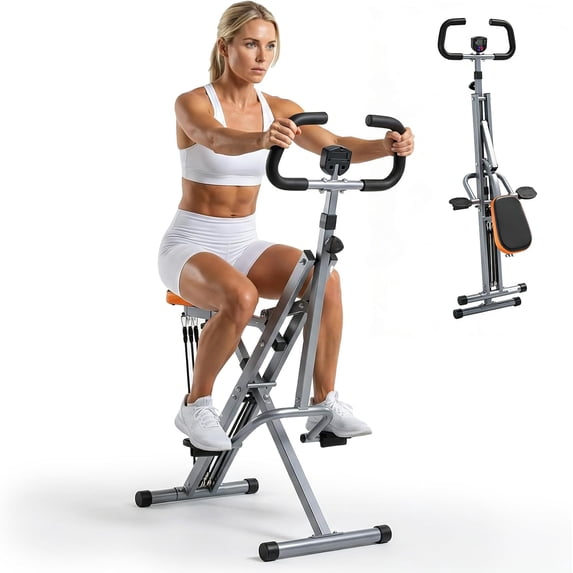 Squat Machine, Capacity Glute Workout Equipment for Home, Full Body Exercise Rower with Adjustable Resistance, Foldable Glute Exercise Machine