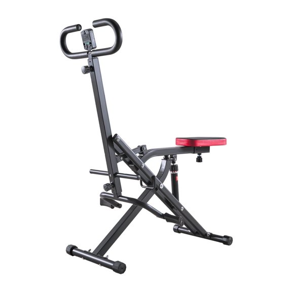 Squat Machine, Deep Squat Rowing Machine for Home, Easy Setup & Foldable Exercise Equipment, Glute Trainer Machine with 12-Gear Adjustable Resistance, Glutes & Leg Home Workout Machine, Black