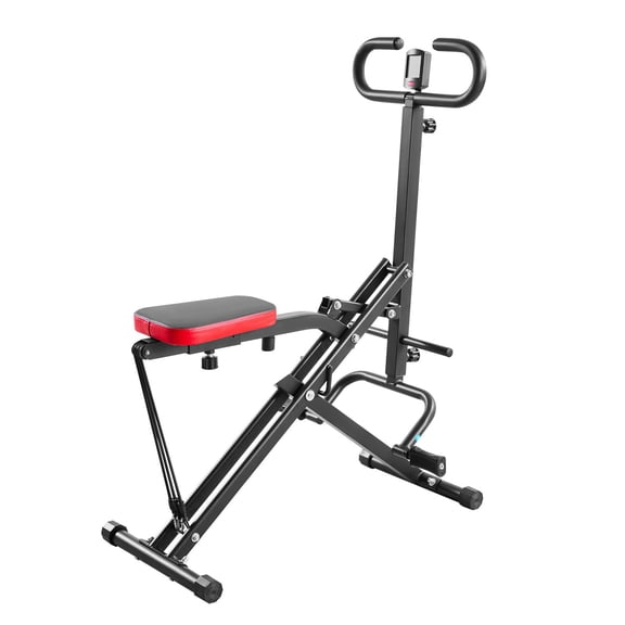 Squat Machine Deep Squat Rowing for Home Easy Setup Foldable Glute Trainer with 3 High-Strength Resistance Bands Black