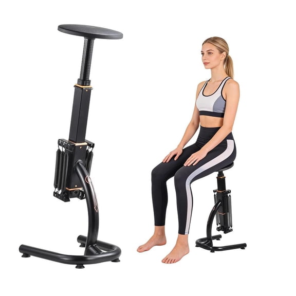 Squat Machine Exercise Equipment, Home Gym Squat Assist Trainer for Glutes, Quads, Leg Workout, Multi-Function Hip Thrust Bench Black