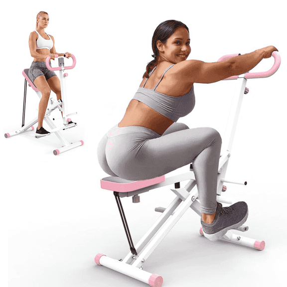 Squat Machine for Home, Adjustable 4 Resistance Bands,RodeoCore Exercise Machine, Ride & RowingMachine for Botty Glutes Butt Thighs, Foldable 330LBS, AbBack/Leg Press Hip Thrust Christmas Gift