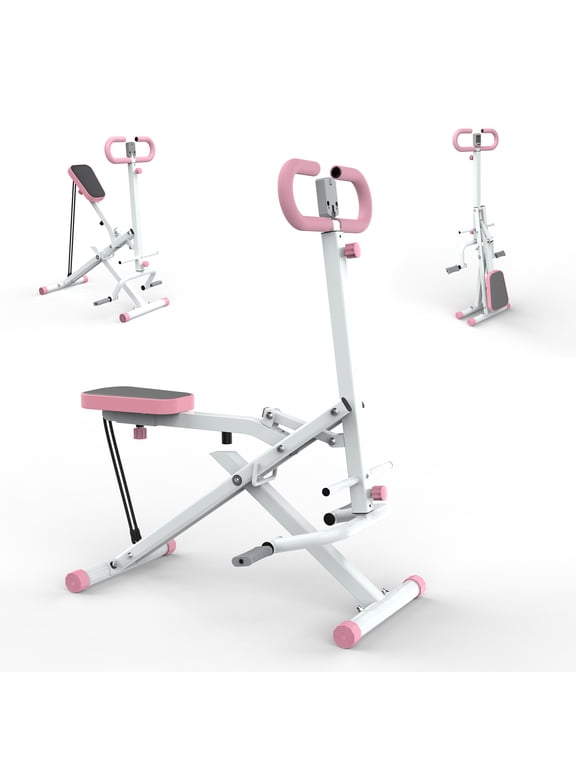 Squat Machine for Home, Assist Trainer for Glutes Workout Foldable with Resistance Bands, for Botty Glutes Butt Thighs, Ab Back/Leg Press Hip Thrust for Home Gym Fitness