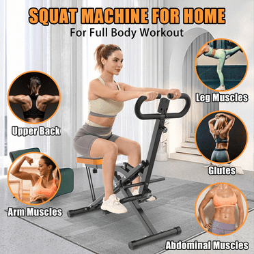 Squat Machine For Home, Assist Trainer For Glutes Workout Foldable With Resistance Bands, For Botty Glutes Butt Thighs, Ab Back/Leg Press Hip Thrust For Home Gym Fitness