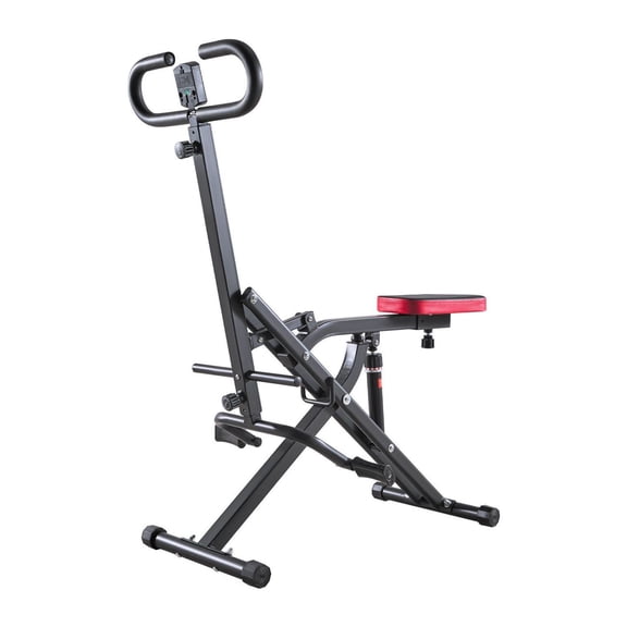 Squat Machine for Home Gym, Deep Squat Rowing Machine - Glute & Leg Trainer with 12 Resistance Levels, Foldable Fitness Equipment, Black