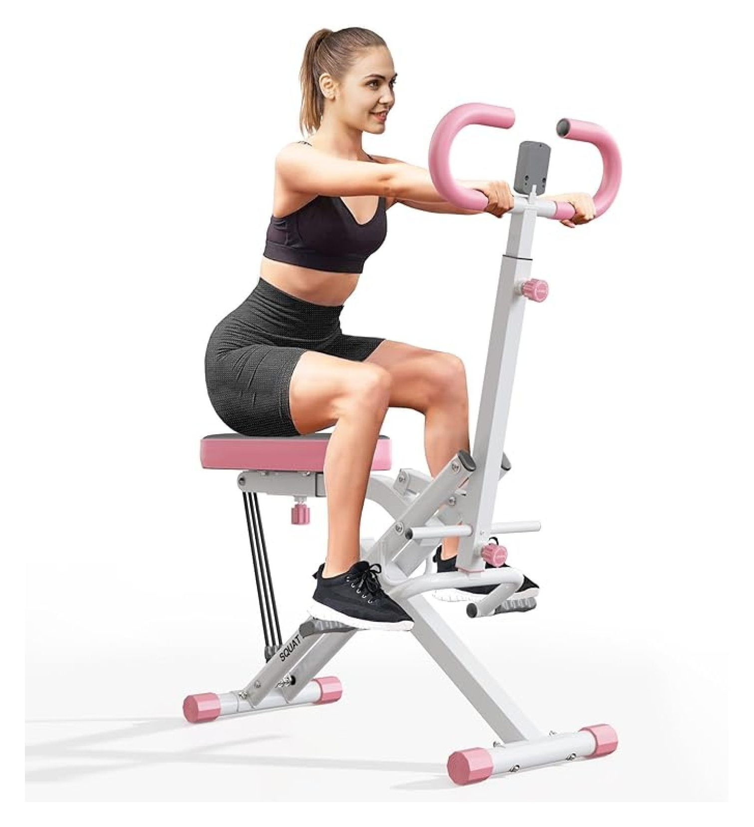 Squat Machine for Home Gym, Rowing Squat Assist Trainer with Resistance ...