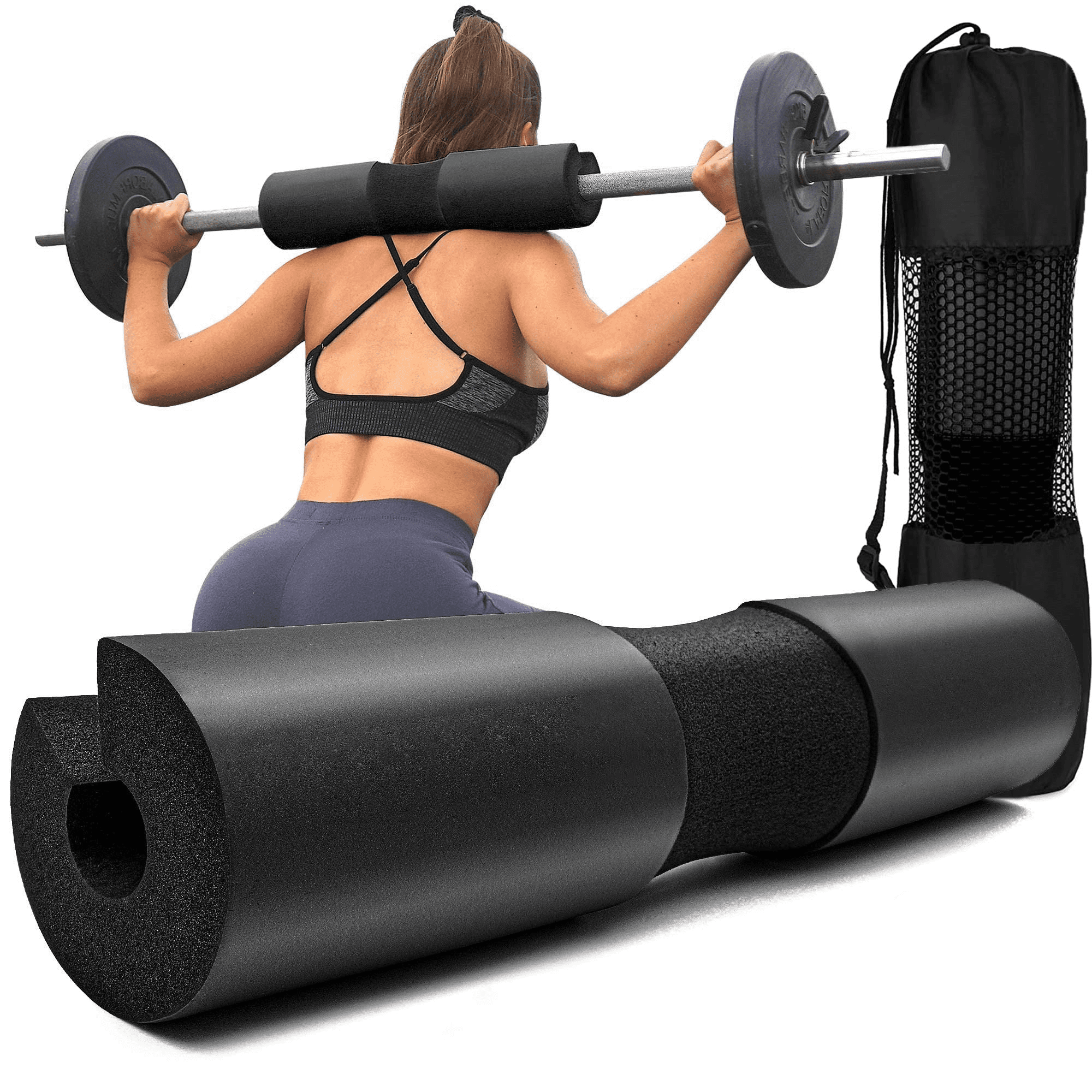 Squat Pad - Foam Barbell Pad for Squats Cushion, Lunges & Bar Padding for  Hip Thrusts - Standard Olympic Weight Bar Pad - Provides Cushion to Neck  and