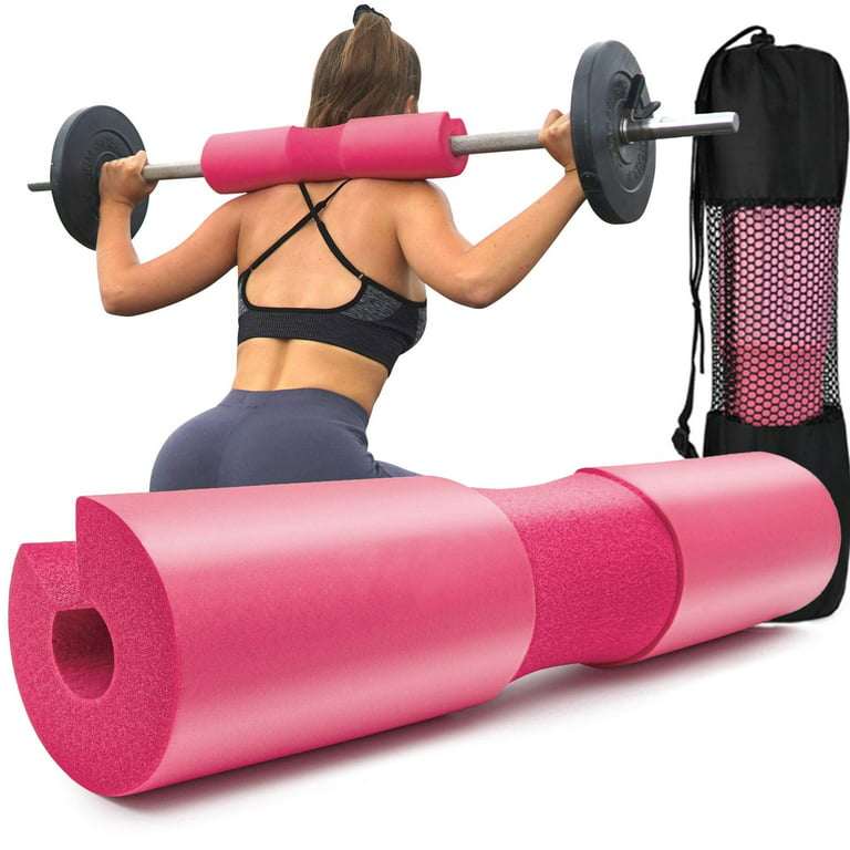  Barbell Pad Foam Squat Bar Pad with Safety Straps for Squats,  Lunges and Weight Lifting Provides Cushion to Neck and Shoulders While  Training, Hip thrust Pad for Standard & Olympic Bars