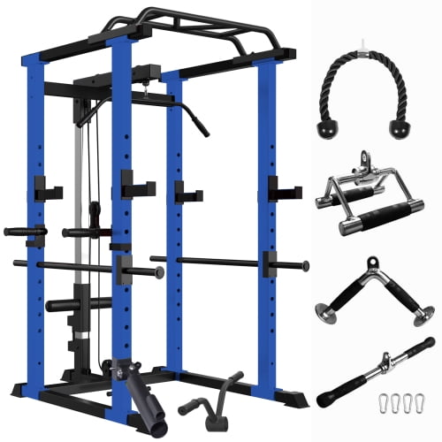Squat Power Cage Rack Stands Gym Equipment 1000-Pound Capacity Exercise Olympic with Gym accessories
