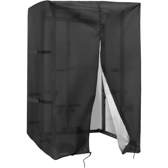 Squat Rack Cover, Waterproof Outdoor Gym Equipment Covers with Zipper for Squat Rack/Weight Lifting Rack/Home Gym Workout Equipment