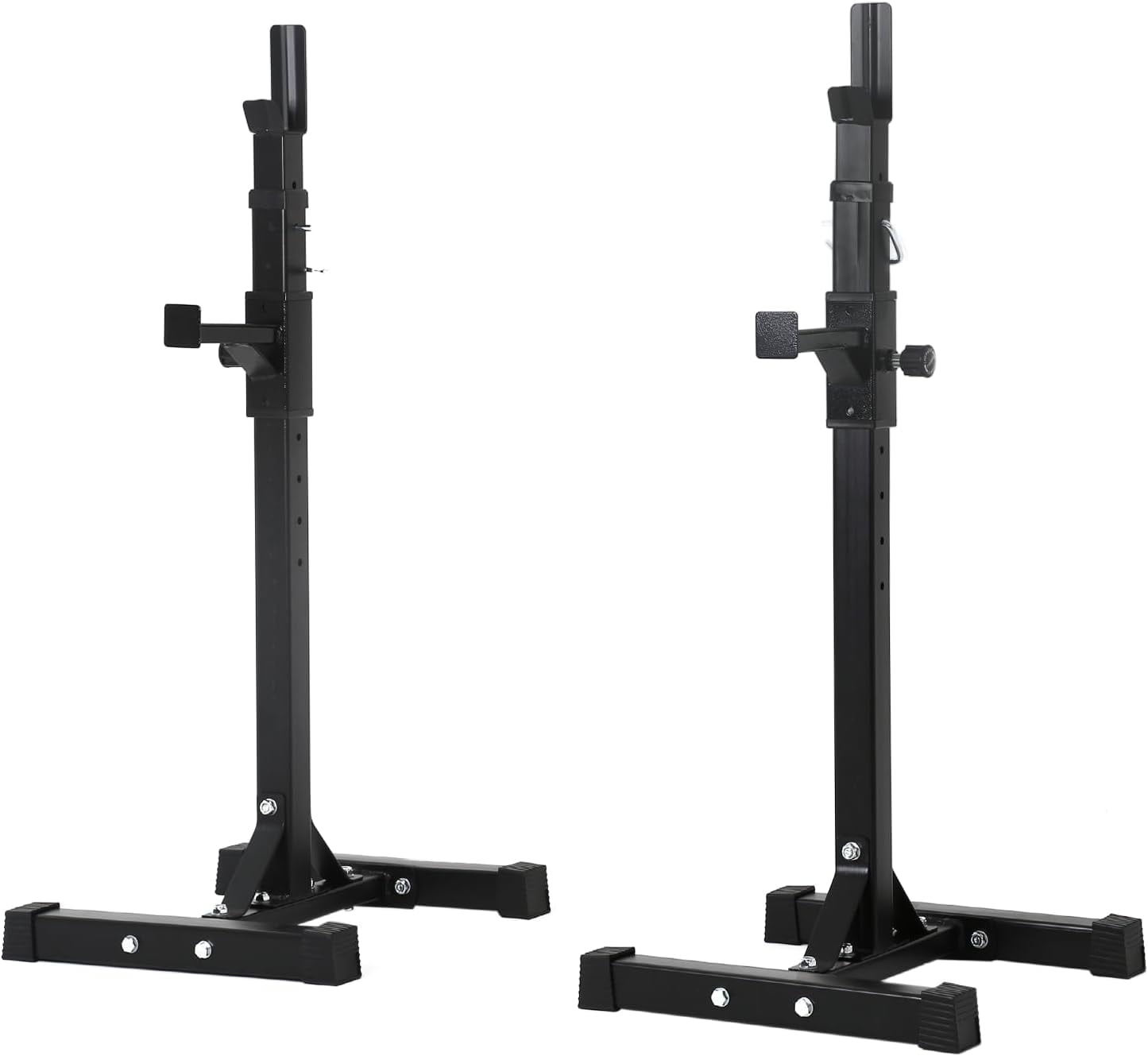 Squat Rack Pair Adjustable Barbell Rack 41’’-66’’ Height Multi-Function ...