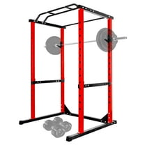 Squat Rack Power Cage, 1200LB All-in-One Squat Rack, 45.6"×44.3"×81.5" Adjustable Squat Rack with J-Hooks for Fitness Workouts
