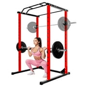 45.6" 44.3" 81.5" Squat Rack Power Cage, 1200LB All-in-One Squat Rack, Adjustable Squat Rack with J-Hooks for Fitness Workouts
