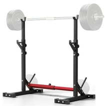 Squat Rack Stand Adjustable Bench Press Rack Barbell Rack Stand Multi-Function Weight Lifting Rack for Home Gym Strength Trainingred