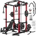 thumbnail image 1 of Squat Rack for Home Gym, 2000LBS Power Rack with Adjustable Pulley System, Power Cage Workout Equipment with LAT Pulldown and Training Attachment, 1 of 9