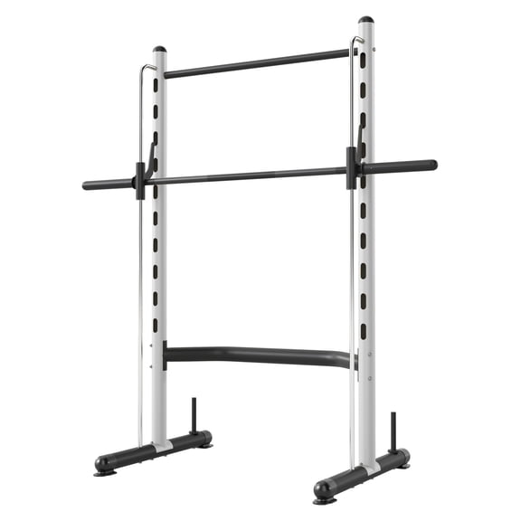 Squat Rack with Pull Up Bar & Bench Press - Adjustable Weight Lifting Rack - Home Gym Workout Station - White