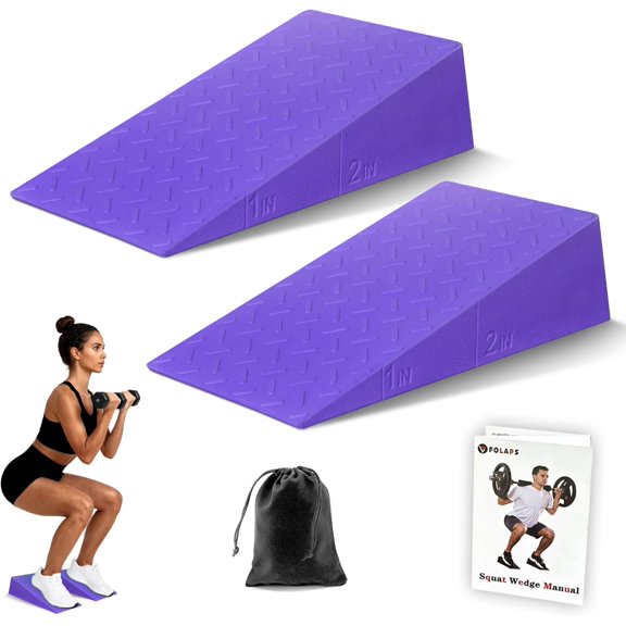 Squat Wedge Block with Guide for Heel Elevated Squat Weightlifting Slant Board for Squats with Carry Bag to Improve Mobility Balance and Strength Performance