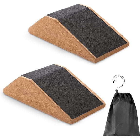 Squat Wedge Block Non Slip for Heel Elevated Squats, 2 count | Professional fitness slant board and squat platform, ideal for raises, weightlifting, and strength .