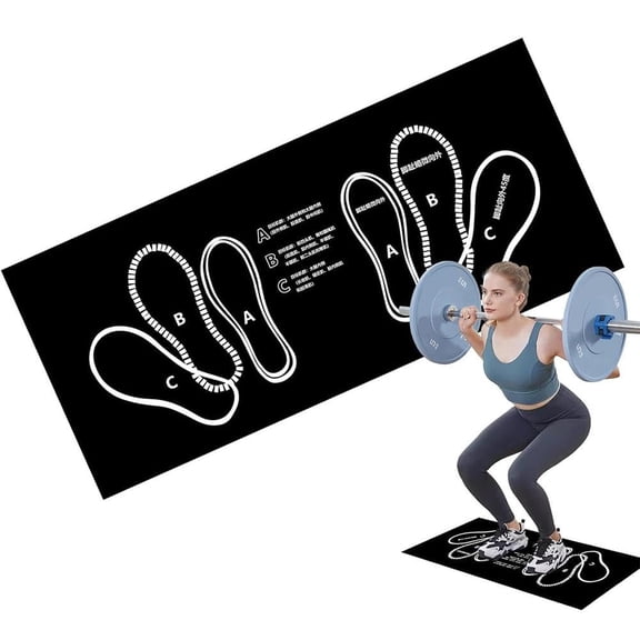 Squat Wedge Mat with Foot Placement Guide, Portable Exercise Platform for Proper Stance in Squats & Deadlifts, High-Density Support Pad for Home Gym Training