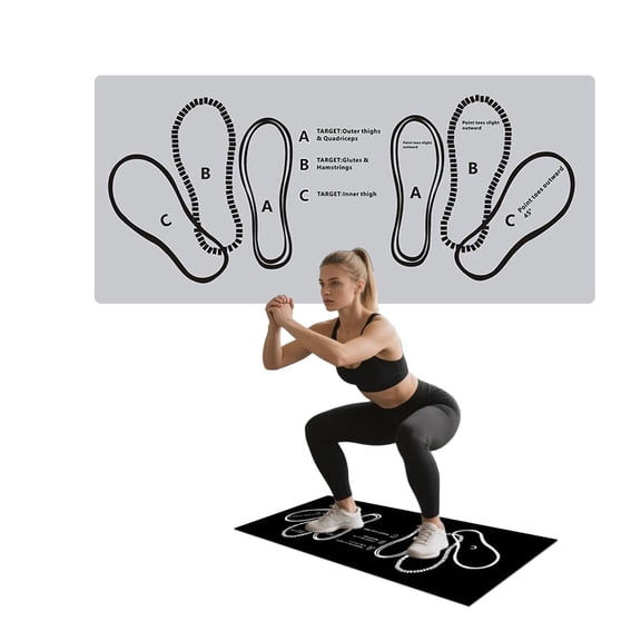 Squat Wedge Mat with Foot Placement Guide, Portable Exercise Platform for Proper Stance in Squats & Deadlifts, High-Density Support Pad for Home Gym Training