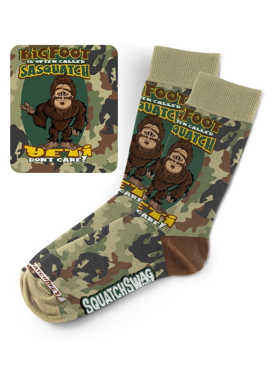 Squatch Socks - Funny Novelty Sock Set, Bigfoot Socks, Fun Unisex Socks
