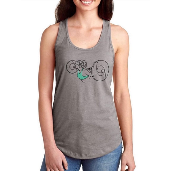 Squating The Barbell Racerback Tank Women -Image by Shutterstock, Female Small