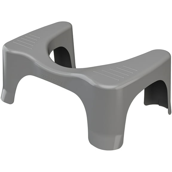 Squatty Potty Curved Plastic Toilet Stool, 7 in Gray