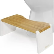 Squatty Potty Stockholm Folding Bamboo Toilet Stool, 7 in Collapsible, Brown and White
