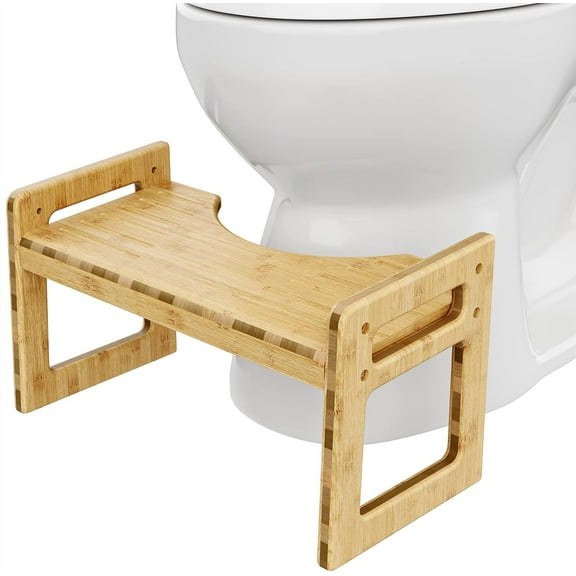 Squatty Potty Tao Bamboo Adjustable Toilet Stool Step, Adjustable 7" & 9"