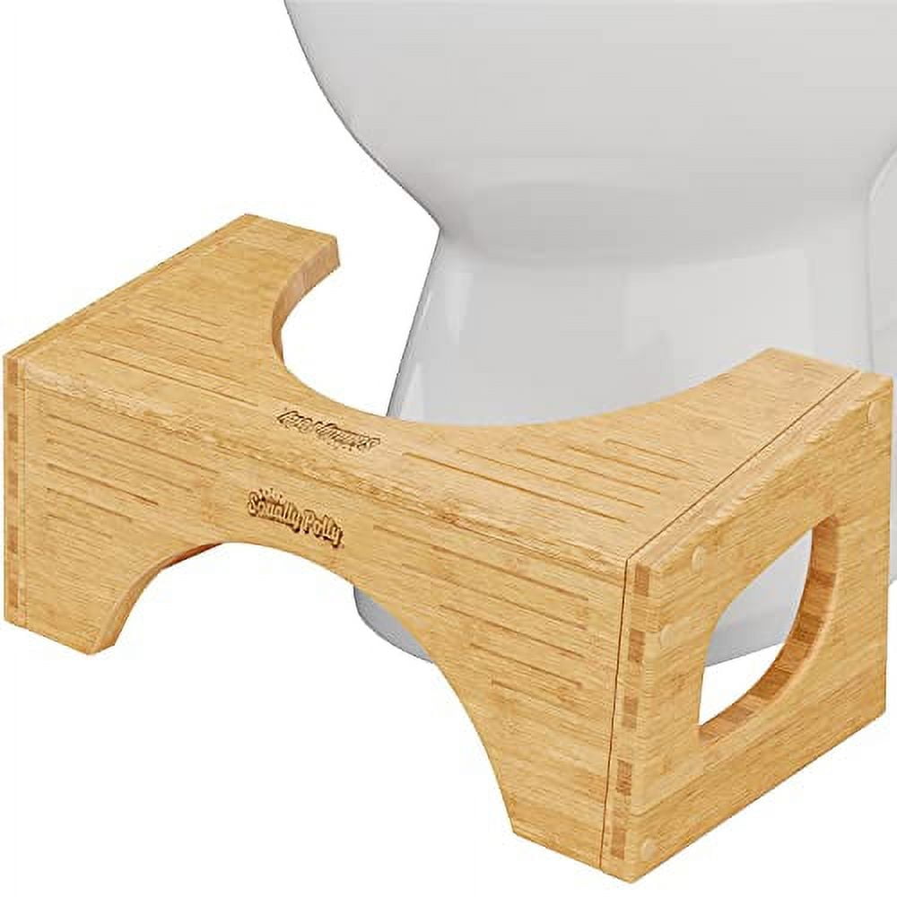 Squatty Potty The Original Toilet Stool Bamboo Flip, 7" and 9