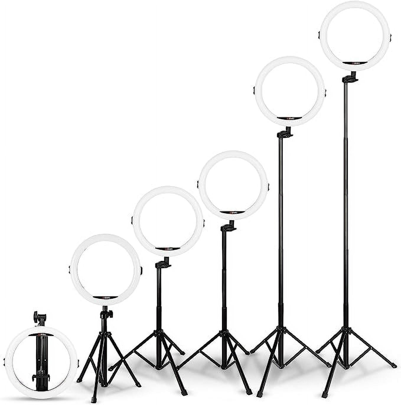 Squatz 11" LED 12W Selfie Ring Light R11 W/ Wire Control, Tripod Stand W/ 5 Section & Holder, Black