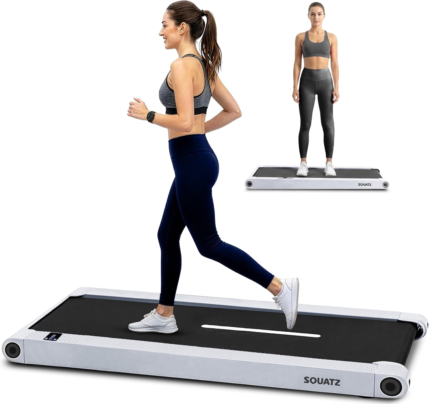 Squatz 2-in-1 Walking Pad Treadmill with Vibration Plate, Under Desk Treadmill with Remote, LED Display, Quiet 1.0HP Motor for Home & Office