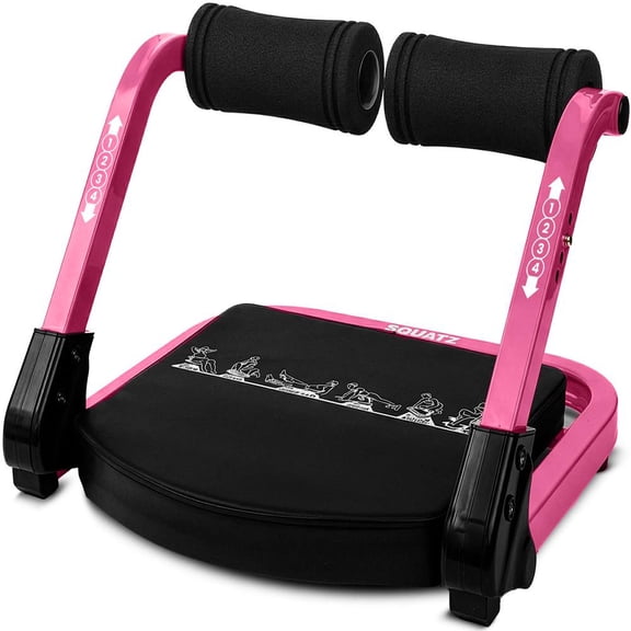 Squatz Ab Machine for Core Workout – Adjustable Sit-Up Trainer with 3 Resistance Levels, Automatic Rebound, Full-Body Exercise Equipment, 350 lb Capacity for Home Gym