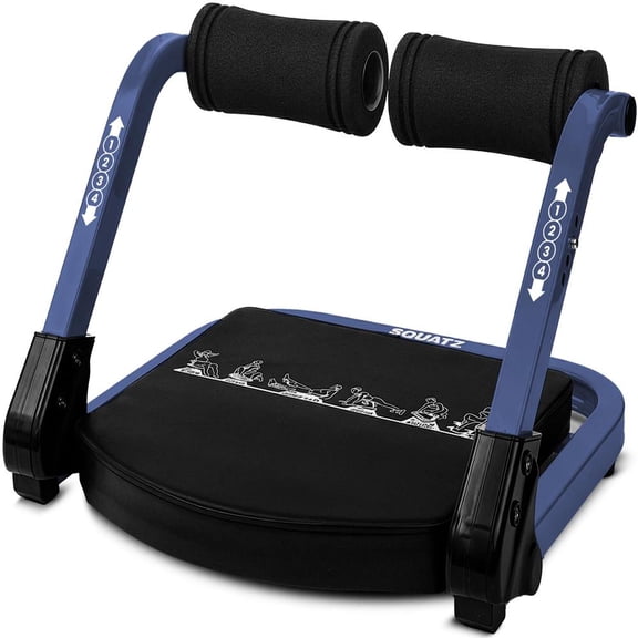 Squatz Ab Machine for Core Workout Adjustable Sit-Up Trainer with 3 Resistance Levels, Automatic Rebound, Full-Body Exercise Equipment, 350 lb Capacity for Home Gym
