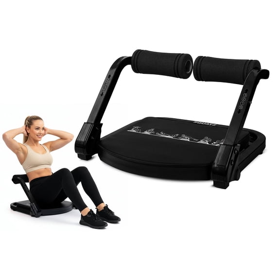Squatz Ab Machine for Core Workout Adjustable Sit-Up Trainer with 3 Resistance Levels, Automatic Rebound, Full-Body Exercise Equipment, 350 lb Capacity for Home Gym