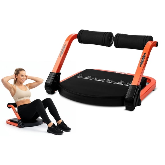 Squatz Ab Machine for Core Workout Adjustable Sit-Up Trainer with 3 Resistance Levels, Automatic Rebound, Full-Body Exercise Equipment, 350 lb Capacity for Home Gym