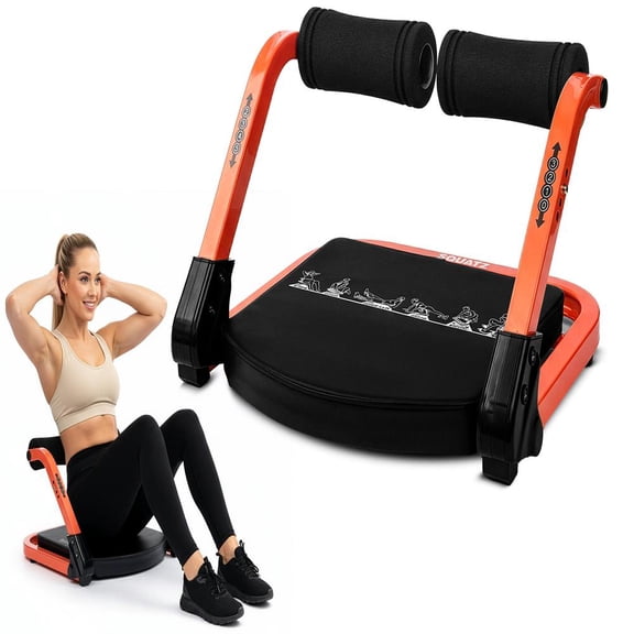 Squatz Ab Machine for Core Workout Adjustable Sit-Up Trainer with 3 Resistance Levels, Automatic Rebound, Full-Body Exercise Equipment, 350 lb Capacity for Home Gym