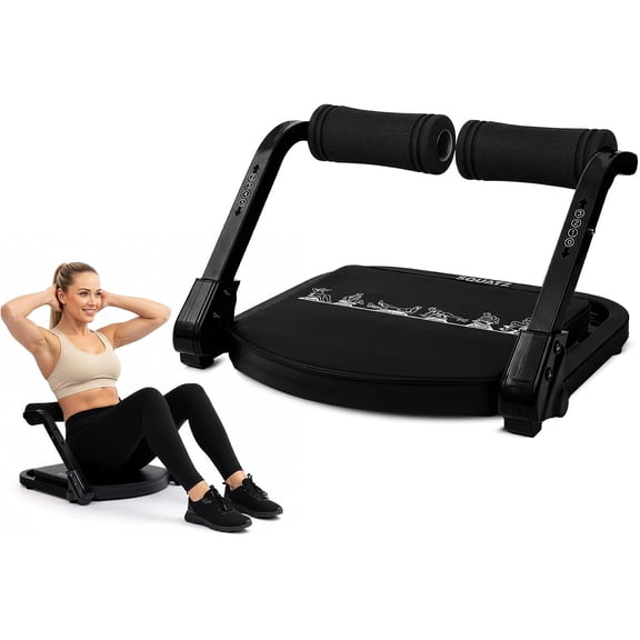 Squatz Ab Machine for Stomach Workout Core & Sit-Up Exercise Equipment with 3 Resistance Levels for Home Gym, Adjustable Ab Trainer for Full-Body Workout with Automatic Rebound, 350 lbs Capacity