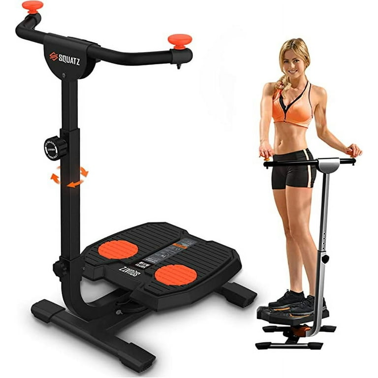 Squatz Twist & Shape Foldable Ab Exercise Machine, Double Pully Design  Anti-Skid Handle Spin Plates 