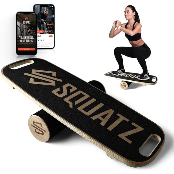 Squatz Wooden Balance Board, Standing Desk Anti Fatigue Mat Exercise Equipment