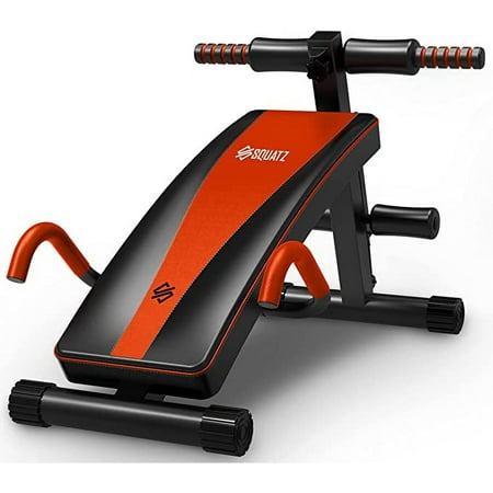 Squatz adjustable Sit-up Bench - Supine Board With Handrail for Abdominal Training, Five Adjustment Levels