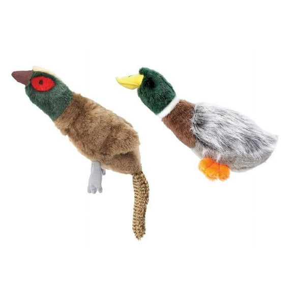 Squawk Flock Dog Toys Plush Realistic Bird Soundchip Choose Mallard or Pheasant (Both Toys)