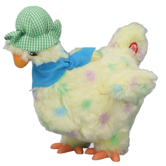 Squawking Chick Stuffed Animal,Electronic Interactive Plush Chicken Toy Lay 3 Eggs Dancing Music Walking Stuffed Animal Chicken for Kids Green