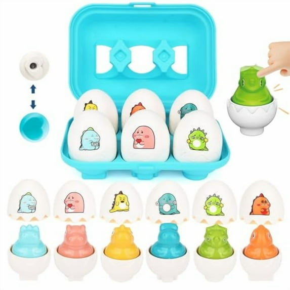 Squeak Egg Toys for Toddlers - Matching and Sorting Games -Toddler Sensory Toys for Hand Eye Coordination